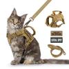 Coleira Arnês Tático para Gato com 2 Patches Tiras de Coleira para Cão Pequeno Filhote com Alça Treinamento de Trabalho Acessórios Ajustáveis para Animais de Estimação