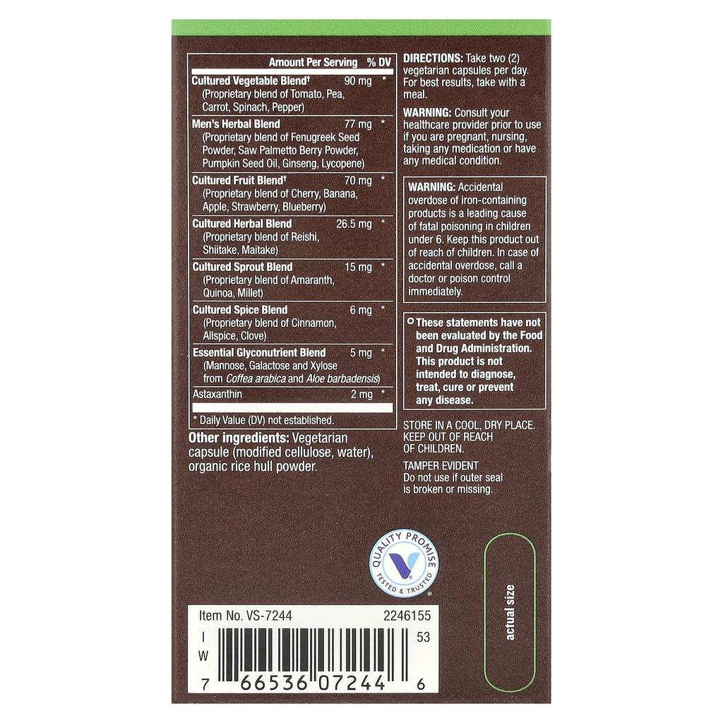 Multivitamin for Men Over 50, Veggie Capsules 60