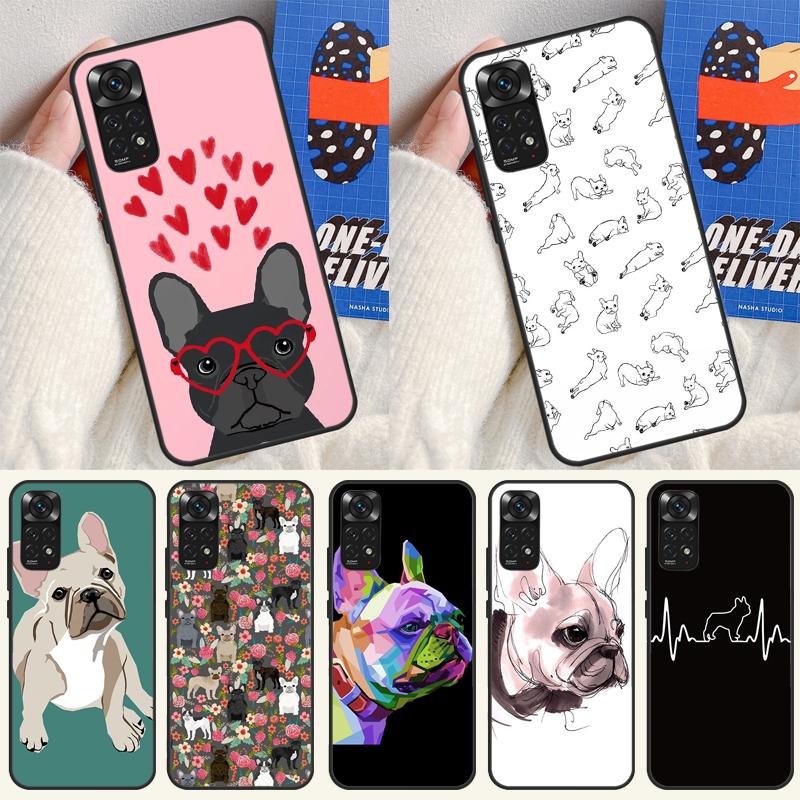 Cute French Bulldog Case For Xiaomi Redmi Note 14 13 Pro 12 11 9 10 9S 10S 11S 12S Redmi 14C 13C 10C 12C Cover