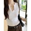 Pure cotton small V-neck short-sleeved T-shirt women's elastic, slim and thin running sports fitness cycling top summer