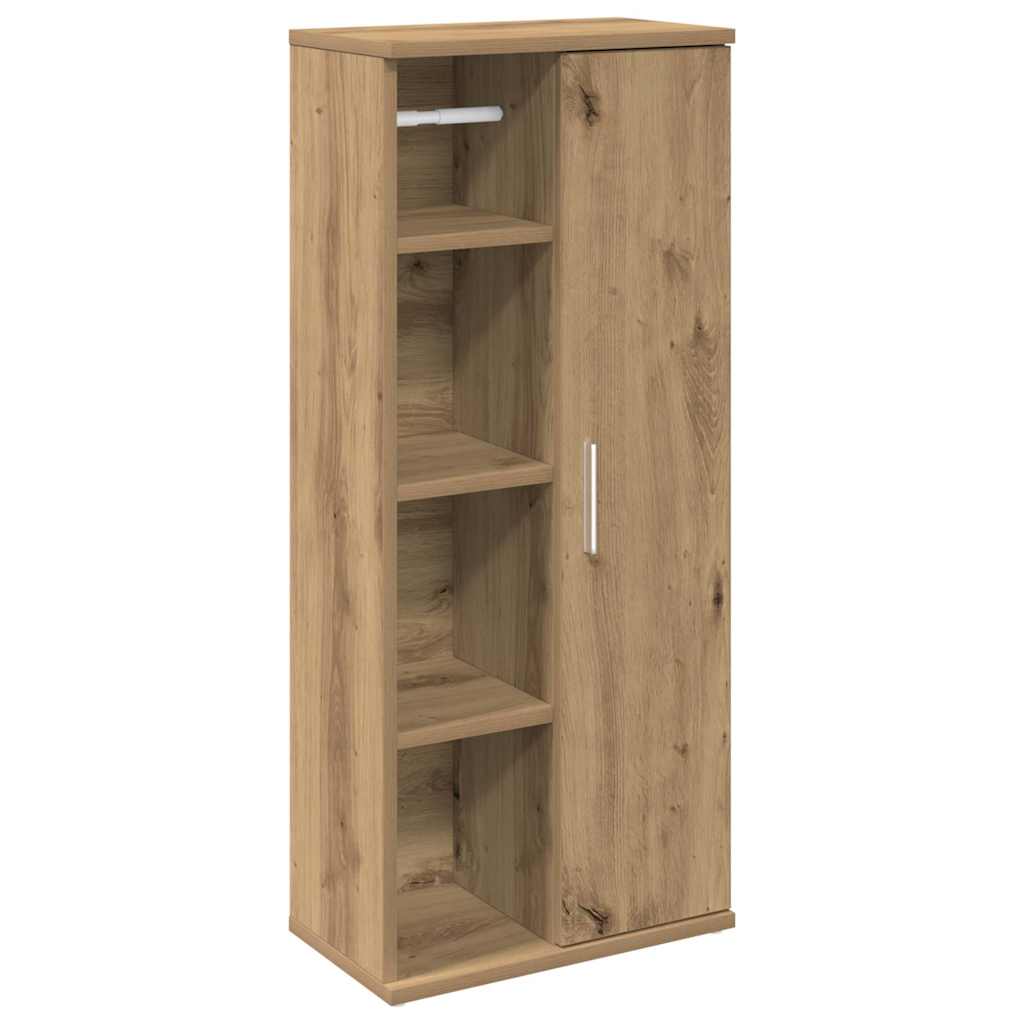 Bathroom Cabinet with Toilet Paper Holder Artisan Oak Finish 39 X 22 X 90 Cm