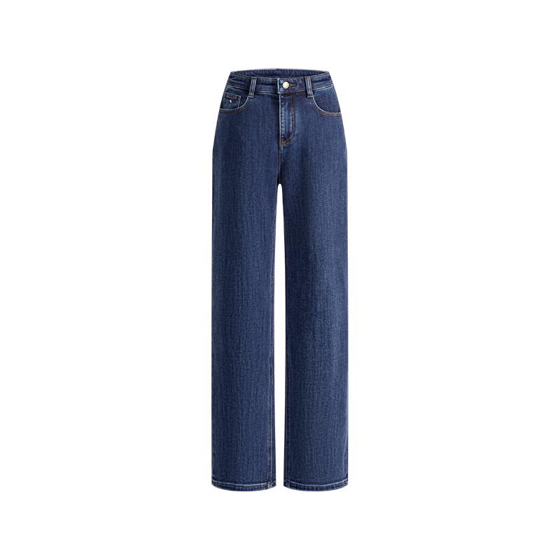 Navigare Women's Far-Infrared Fleece-Lined Straight Leg Denim Jeans