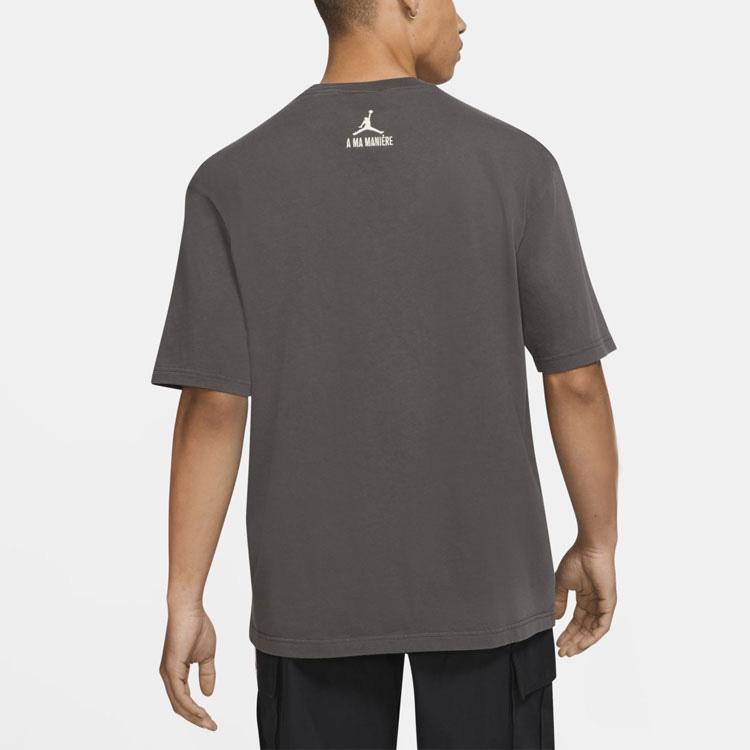 Air Jordan 3 x A Ma Maniére Logo Print Round Neck Short Sleeve T-Shirt Men Tops Grey CV3441-099