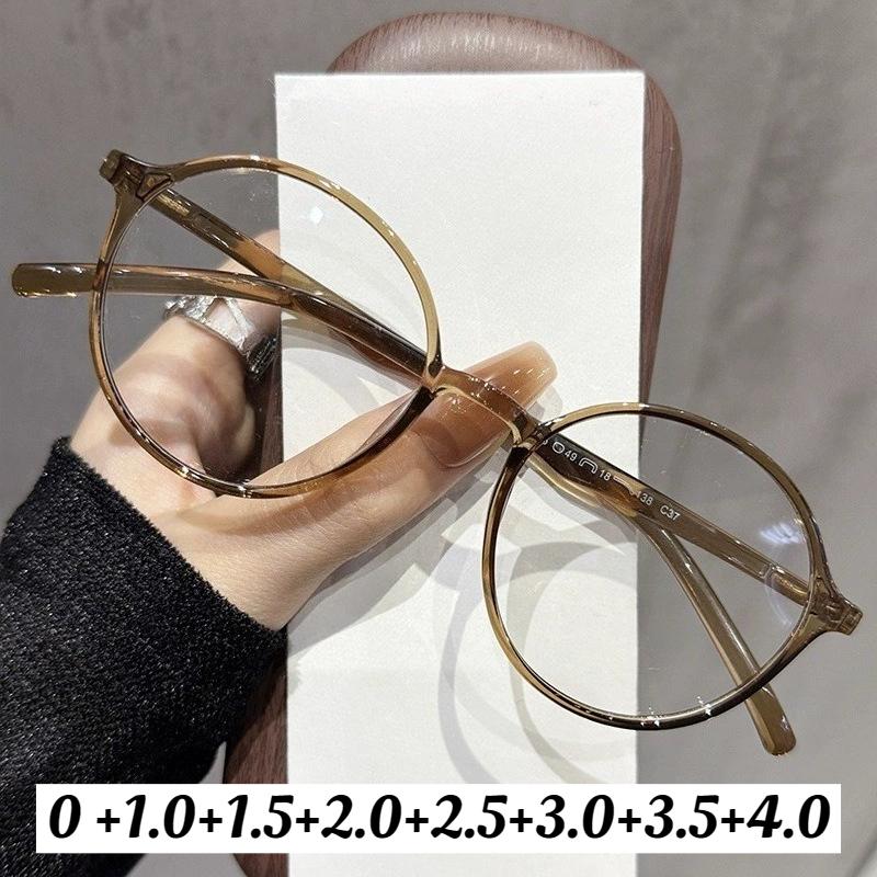 Men Women Stylish HD Clear Anti-Blue Light Hyperopia Glasses Latest Stylish Ultra-light Oval Frame Reading Glasses +35+40