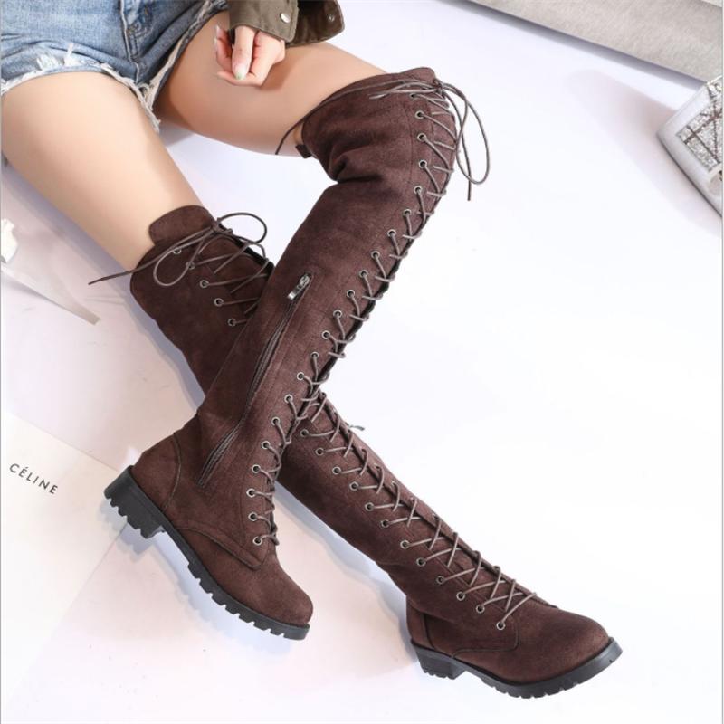 New Sexy Women's High Boots Over The Knee Boots Womens Plus Size Boots Shoes for Women Motorcycle Boots Winter Boots Punk Shoes