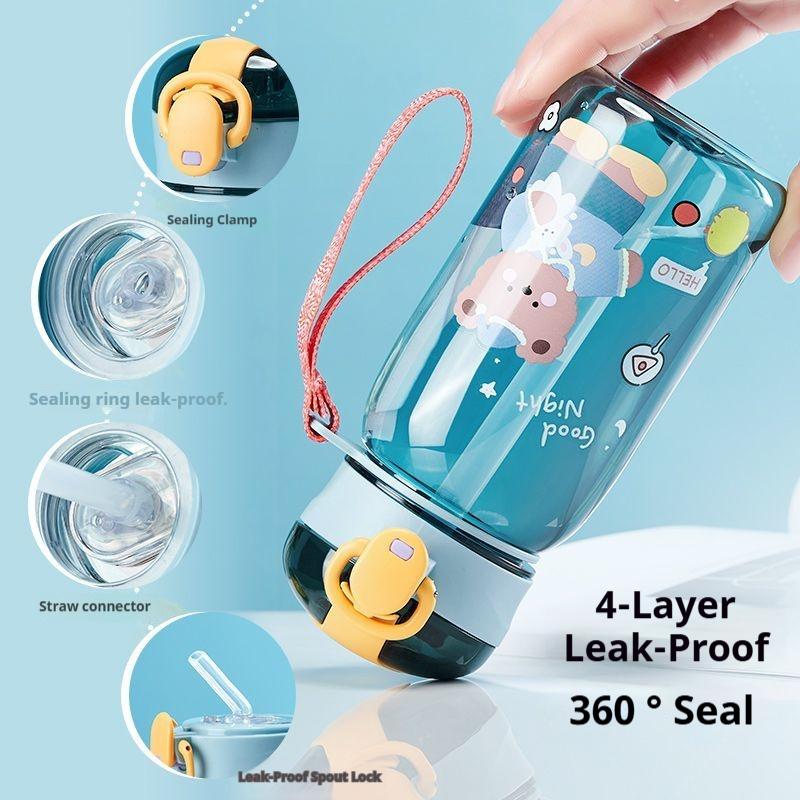 Gianxi Children'S Water Cup  Women'S Summer  Portable Water Kettle  Men'S Cute Straw Cup  School Specific Plastic Cup