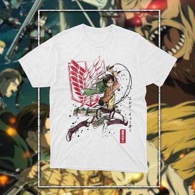 Attack on Titan Anime Grafik 2026 AOT Unisex T-Shirt Unisex Rundhalsausschnitt 100% Baumwolle Kurzarm Y2k Oversized Beliebtes Mode T-Shirt