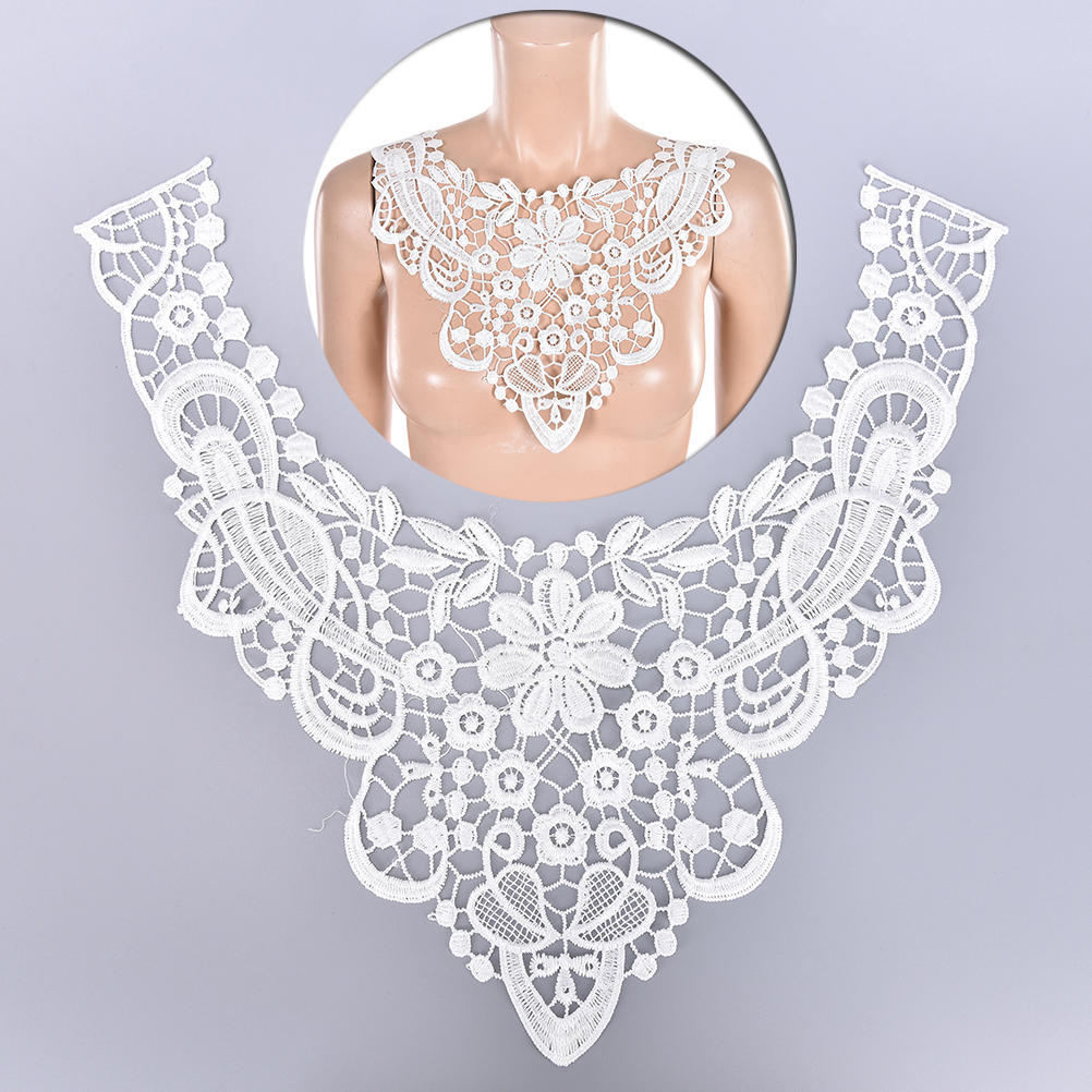 Gestickte Blumenspitze Ausschnitt Kragen Trim Kleidung Nähen Applique UUM