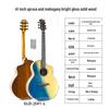 41-inch Spruce Top Acoustic Guitar - Bright Finish, Beginner Friendly, Wooden Design