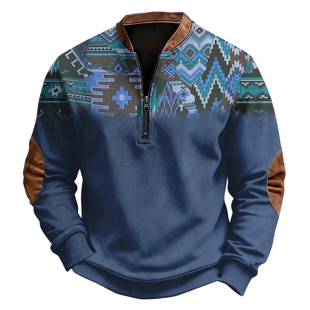 Men's Print Pullover Southwestern Western Long Sleeve Sweatshirt