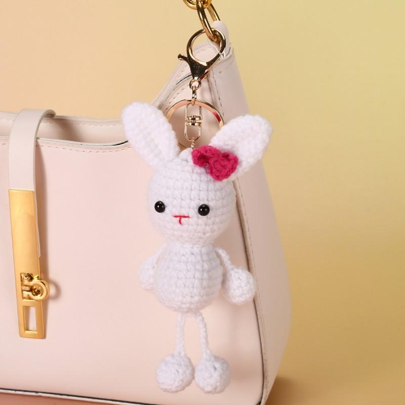 Funny Animal Doll Series Knitted Keychain For Bag Pendant Cute Animal Design Crochet Keychain Handmake Gifts Custom Accessories