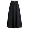 High-Waisted Black Wool A-Line Midi Skirt - Winter 2025 Edition