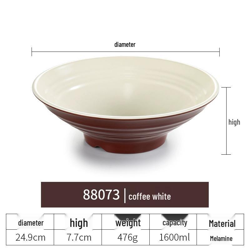 Net Celebrity Melamine Ramen Bowl: Two-Tone Creative Design, Large, Ideal for Mala Tang and Rice Noodles