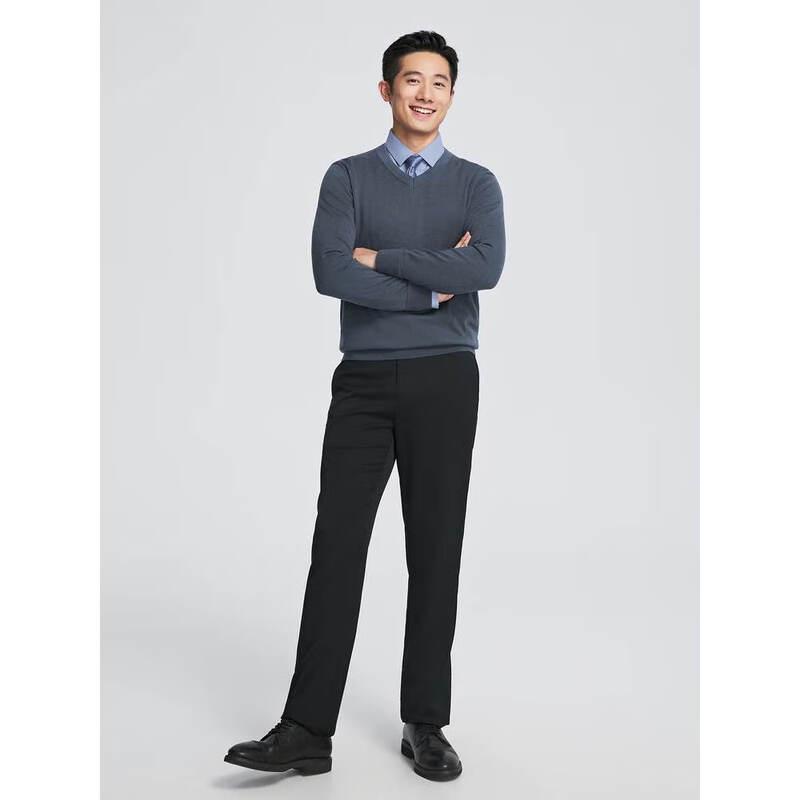 

Youngor Men s V-neck Wool Blend Pullover Sweater L