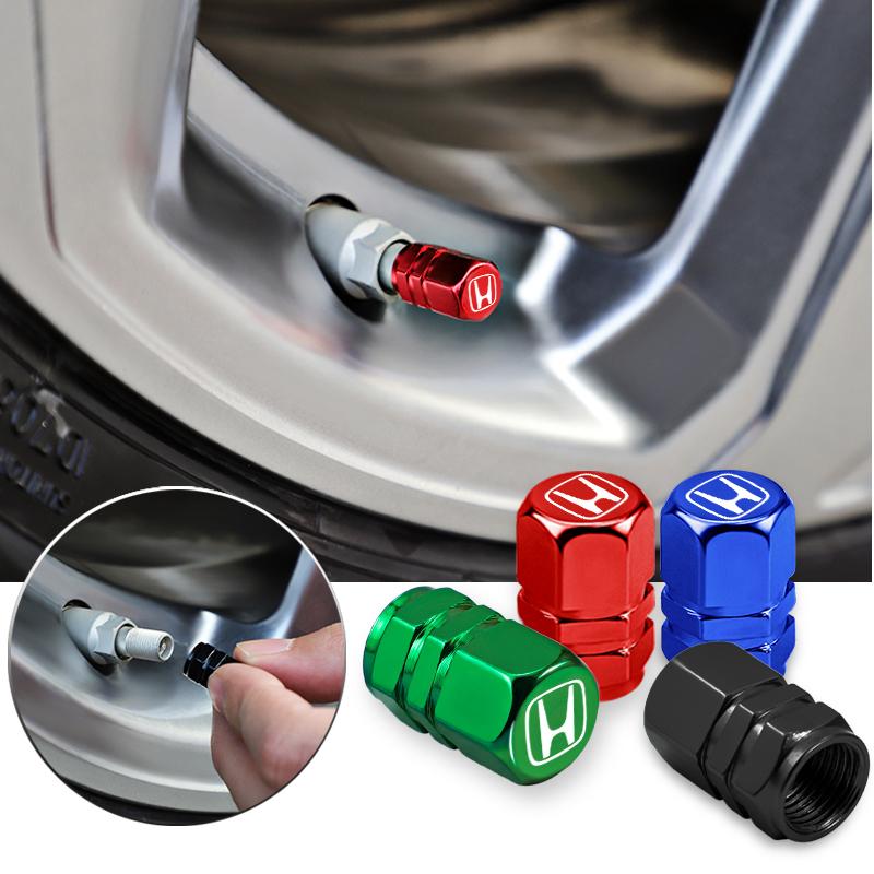 Honda Car Tire Valve Covers Aluminum Alloy Auto Accessories For Honda Accord Civic FIT Insight CRV Jazz HRV CRZ CRX City Vezel ako256