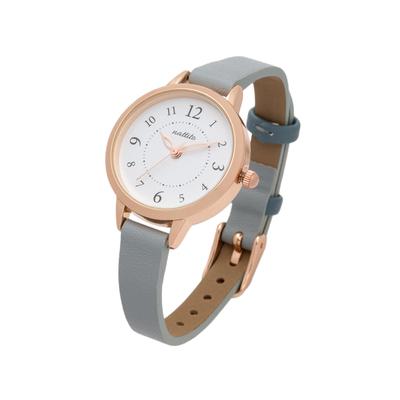 Women's Analog Watch with Leather Band, Simple Color-Blocked Belt, Loop, Blue, GY082-4
