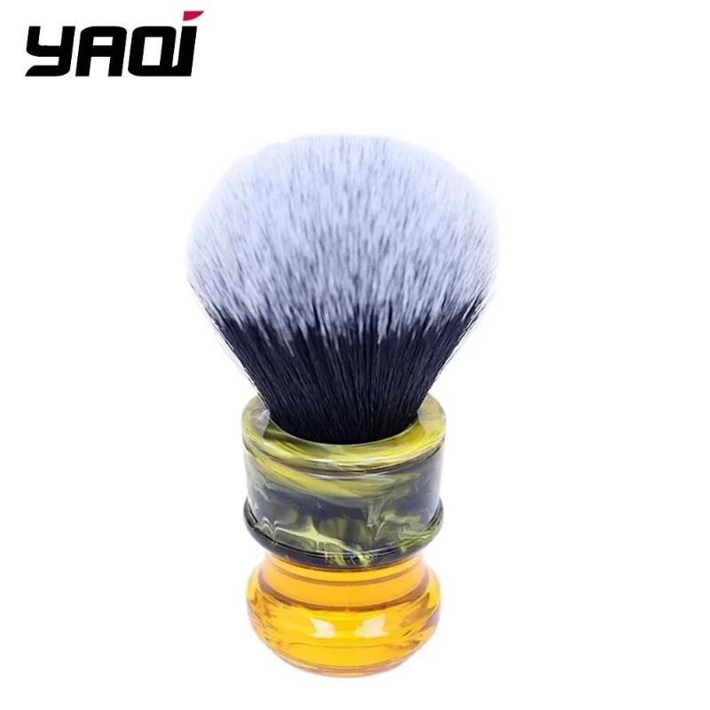 Yaqi 24MM Pennelli da Barba Uomo Sagrada Familia Nero/Bianco Smoking Fibra Sintetica Manico in Resina