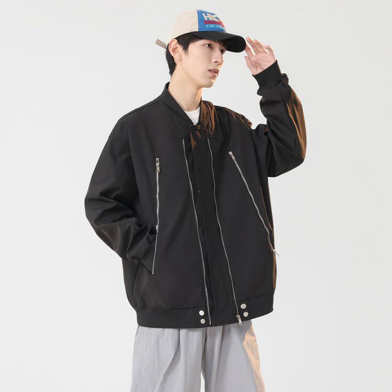 

Men s Retro American Baseball Jacket - Spring/Fall Loose Casual Pilot Style 2XL