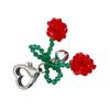 Elegant Crystal Beaded Bowknot Keyring Sweet Cherries Bowknot Key Chain with Crystal Beads Personalized Keyring Ornament