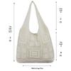 Women's Large Capacity Solid Color Knit Shoulder Bag - Casual Vacation Style, Versatile and Stylish.