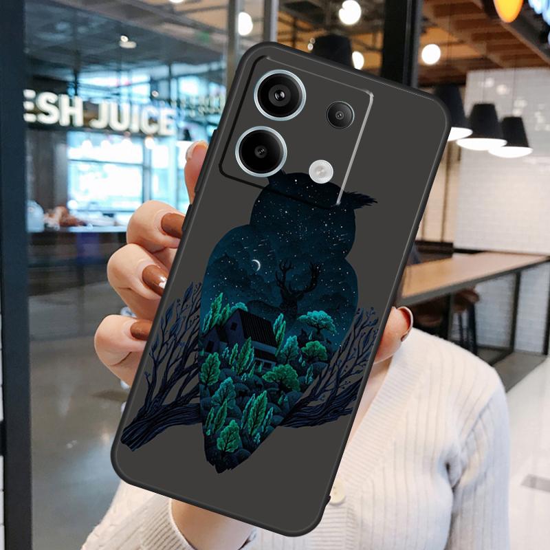 Owl Watercolor Animal Cover For Xiaomi Redmi Note 13 Pro 12 11 9 10 Pro 9S 10S 11S 12S Redmi 12 10C 12C 13C Case