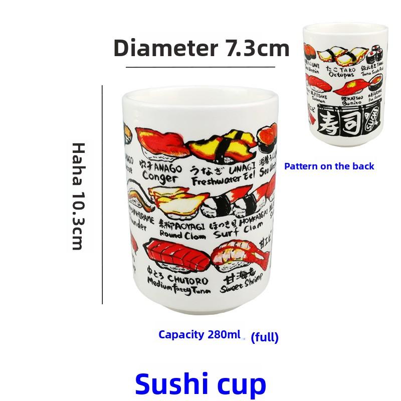 1PC Japanese Impression Ceramic Mugs 280ml Tea Wine Sushi Sake Cup Funny Family Restaurant Decoration Travel Gift for Friends