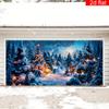 1pcs 2D Flat Banner  Christmas Garage Door Banner  Winter Snow Forest Pattern  Durable and Easy To Hang