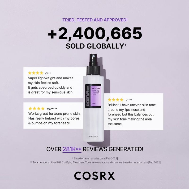 COSRX AHA/BHA Clarifying Treatment Toner