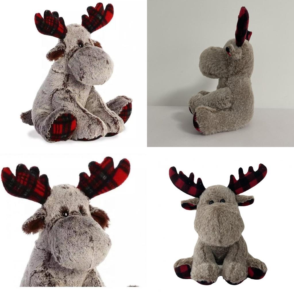 Cute 12 Inch Brown Reindeer Plush Toy With Bendable Antlers For Christmas Decorations And Gifts