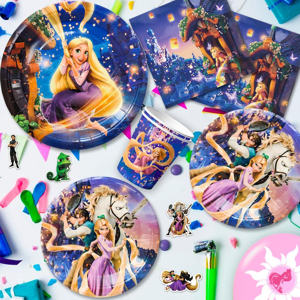 112pcs Cartoon Birthday Decorations,Cartoon Party Decorations& Tableware Set-Birthday Plates Napkins&Balloons Banner Cake Topper Etc