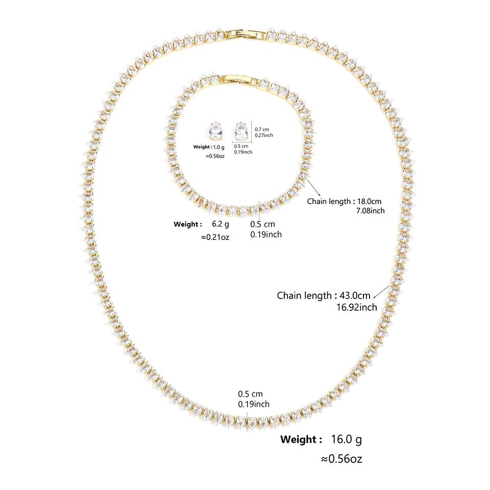 ZAKOL Splendido Set di Gioielli Scintillanti AAA Zirconia Cubica Trasparente Rotonda Collana Orecchini da Sposa Festa per Donne