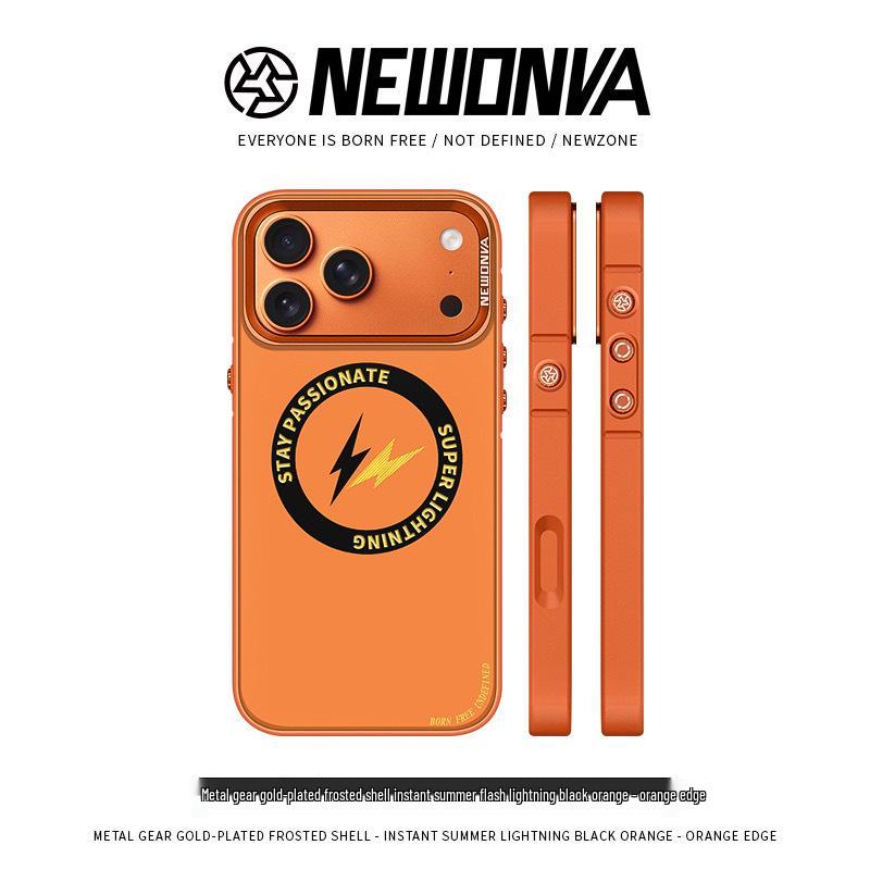 

New Zone Lightning Gold Plated Magnetic Case for iPhone 15/16/17 Pro Max 16Pro