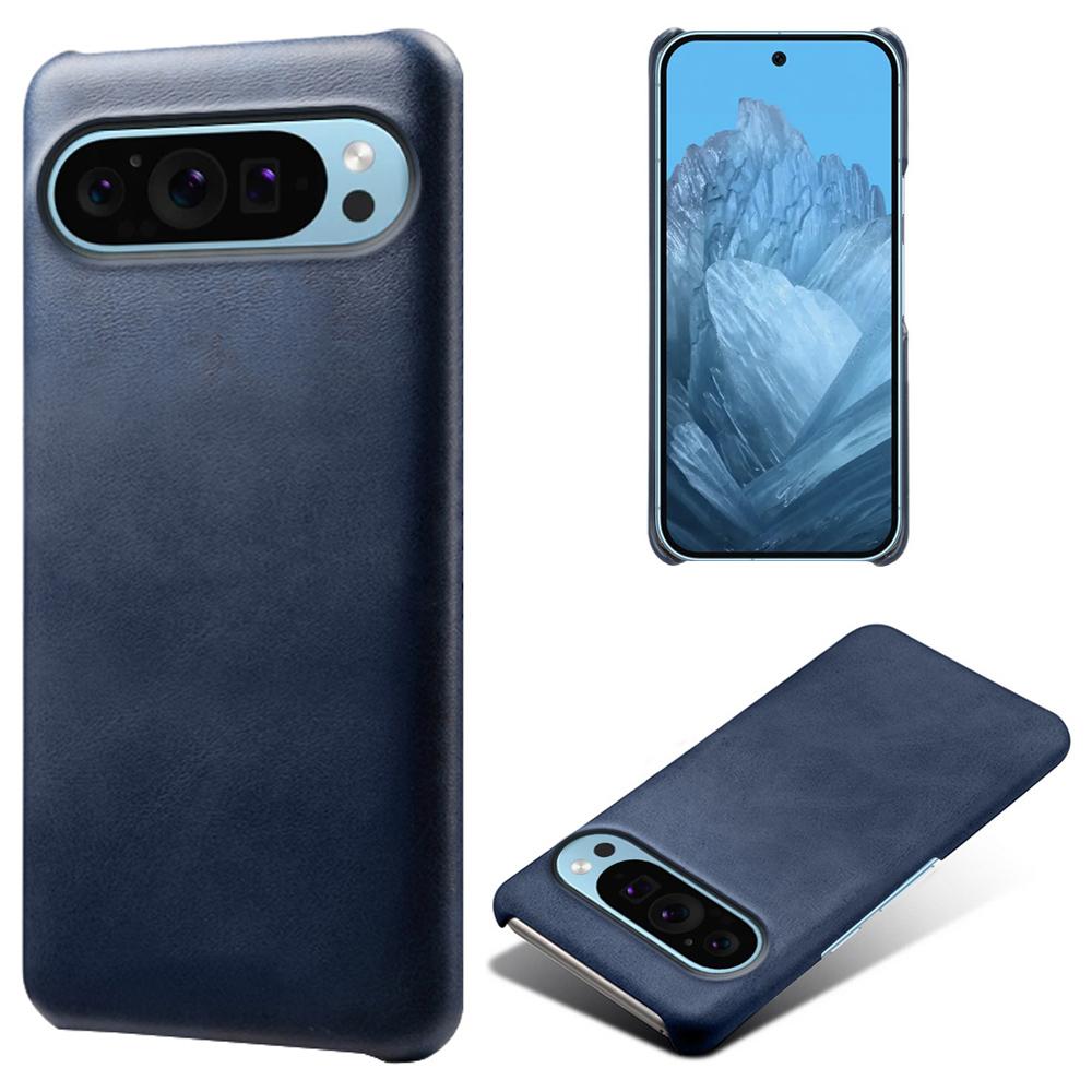 

For Google Pixel 9/Pixel 9 Pro Cases Slim-Fit Calf Texture Phone Cover PU Leather+PC Mobile Phone Shell Blue