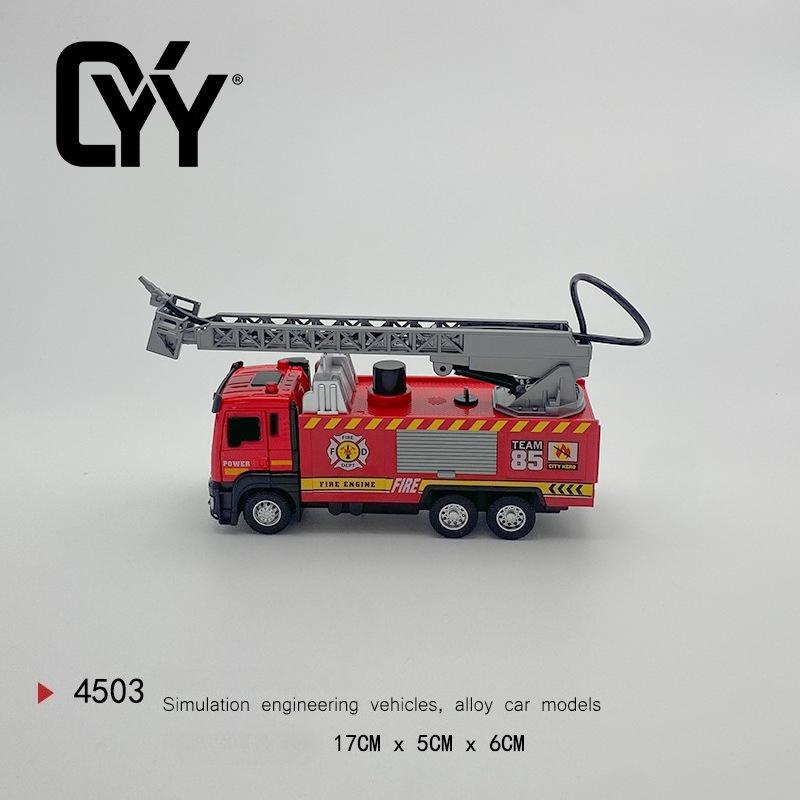 Large Alloy Trailer Toy Boy Flatbed Transporter Road Rescue Vehicle Children Simulation Engineering Car Model