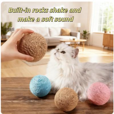 Katzenkratzball Interaktives Katzenspielzeug Bissfestes Kätzchen-Verfolgungsspielzeug Haustier-Geräuschspielzeug für Katzen Katzenzubehör