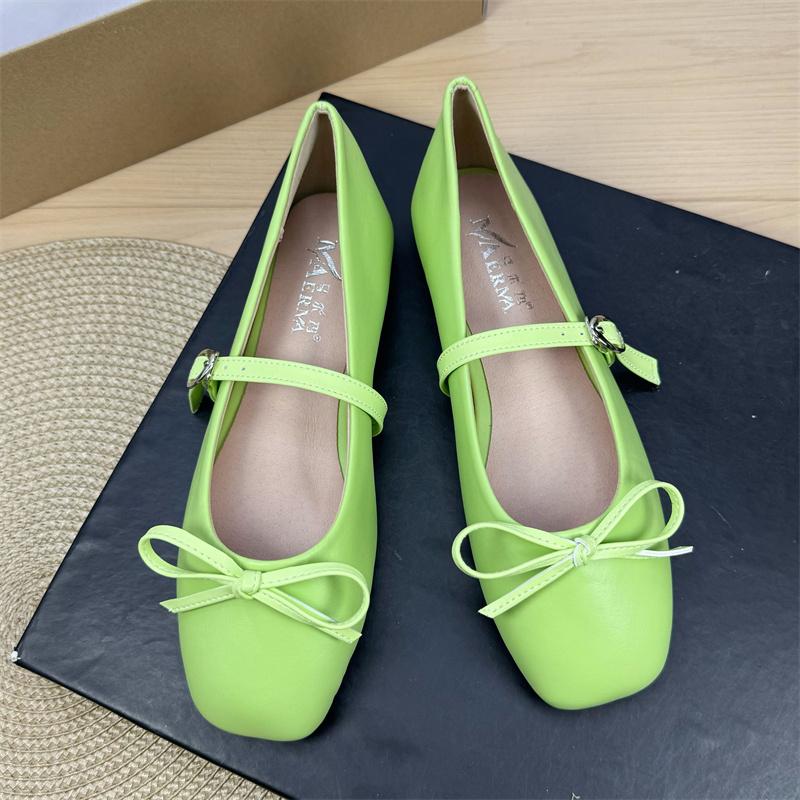 Fashion Flat Shoes for Women 2025 Spring and Autumn French Mary Jane New Flat Black Plus Size Women's Shoes 42 43 44 Loafers Ladies