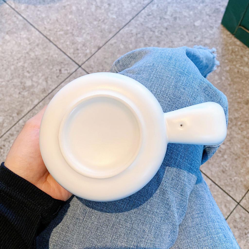 Simple Mug Women'S Milk Fufu High-Value Ceramic Cup With Lid And Spoon Water Cup Breakfast Milk Coffee Cup