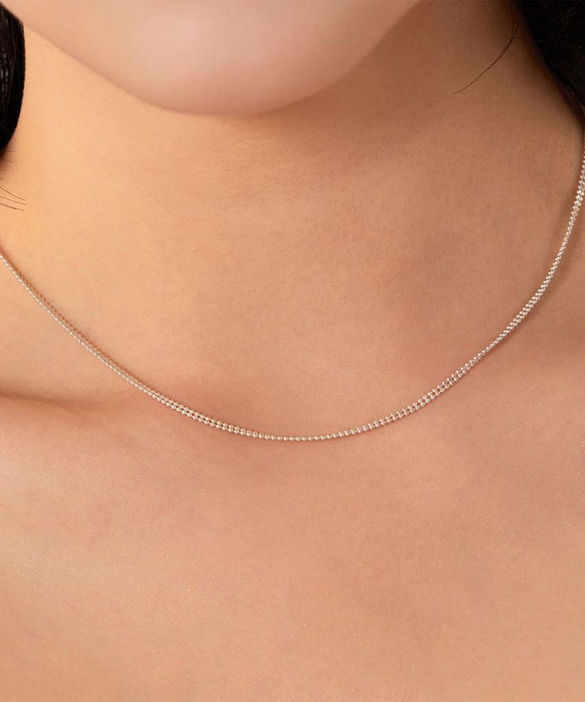 Helene Jewelry 925 Silver Double Cut Chain Silver Necklace