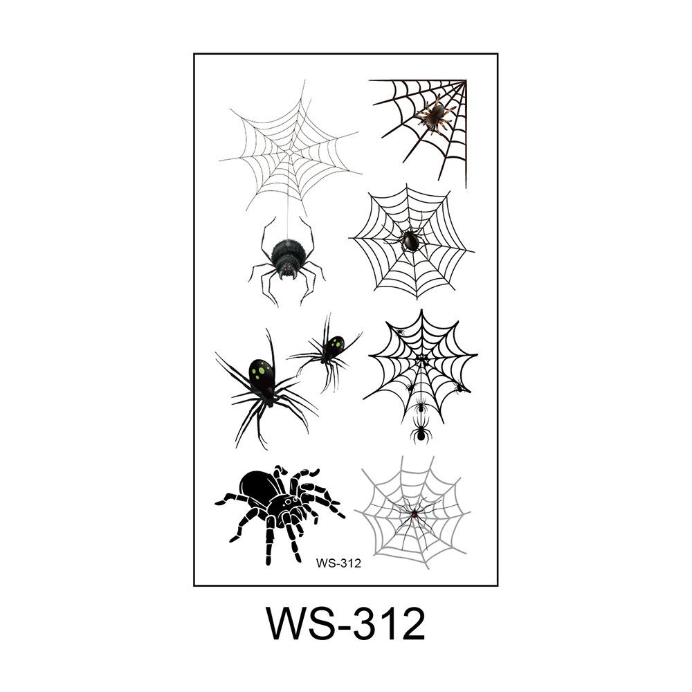 1 stück Halloween Spinnennetz Temporäre Tattoo Aufkleber für Kinder Allerheiligen Horror Lustige Wasserdichte Gefälschte Tattoos Wassertransfer