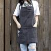 Tablier de cuisine en denim (1 pièce) - Vêtement de travail polyvalent pour la maison, la cuisine, le jardinage, le nettoyage et les cafés - Tablier de cuisine résistant