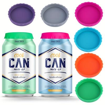 6pcs Silicone Can Lids, Soda Water Silicone Lids, Silicone Sealing Cover, Beverage Beer Can Lids, Drinkware Accessories, 2.5in*0.5in