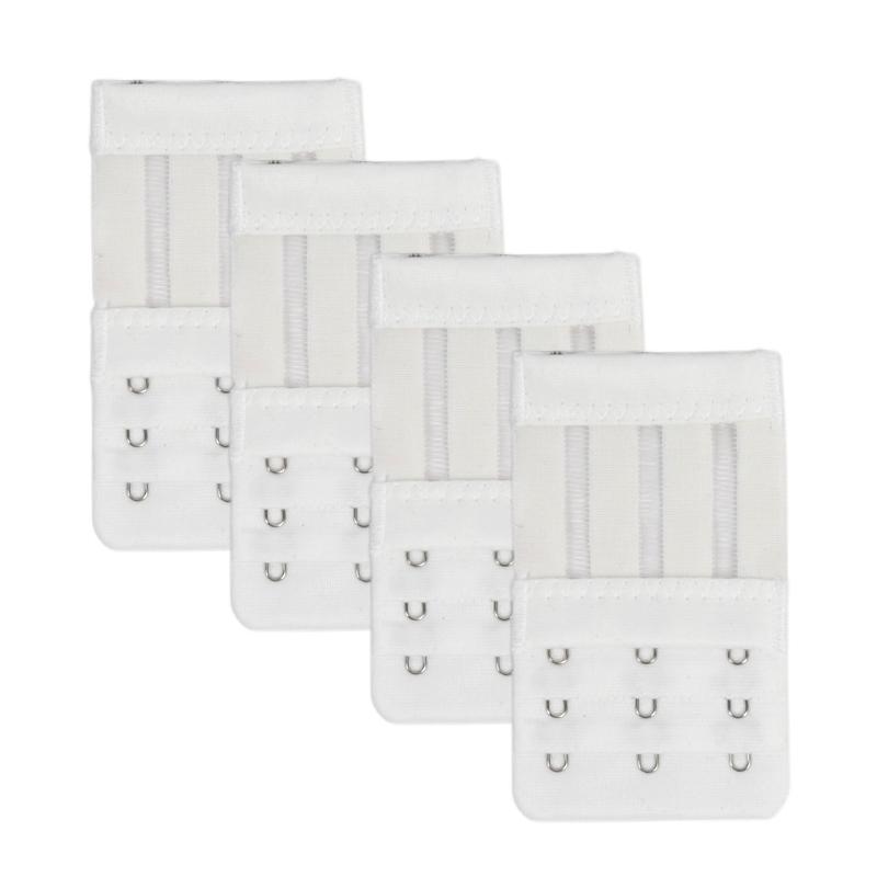 4PCS 3-Hook Women Lingerie Strap Soft Comfortable Adjustable Bra Extenders with Buckle Strap Bra Extension Intimates Accessories