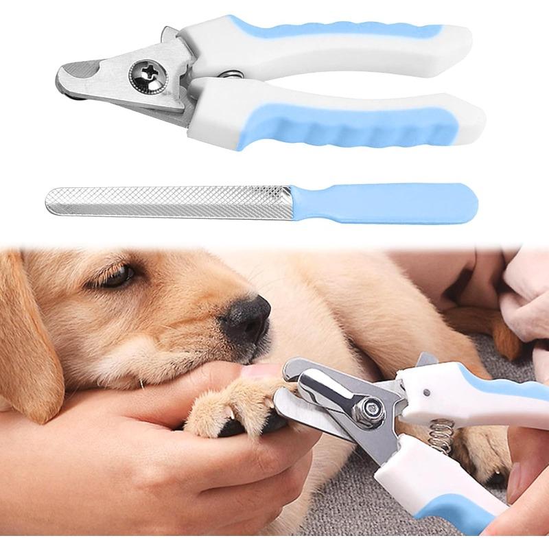 Professional Pet Nail Clippers with Safety Guard To Prevent Overcutting Includes Nail File Sharp Blade for Dogs Cats Grooming