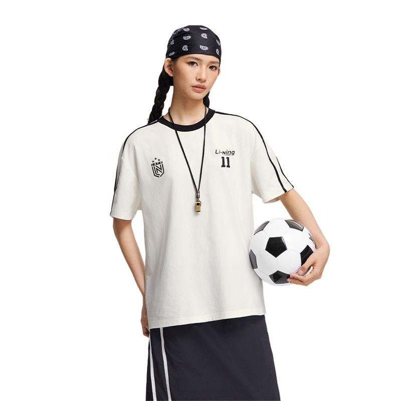 Li-Ning Round Neck Comfortable Loose Versatile Sports Casual Short Sleeve T-Shirt Unisex Tops AHSW987-1