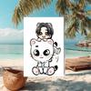 1pc Kpop Team8 Beach Towel, Comfortable and Thick, and Swimming/Bath/Picnic/Camping Towel, Suitable for Seaside Beaches