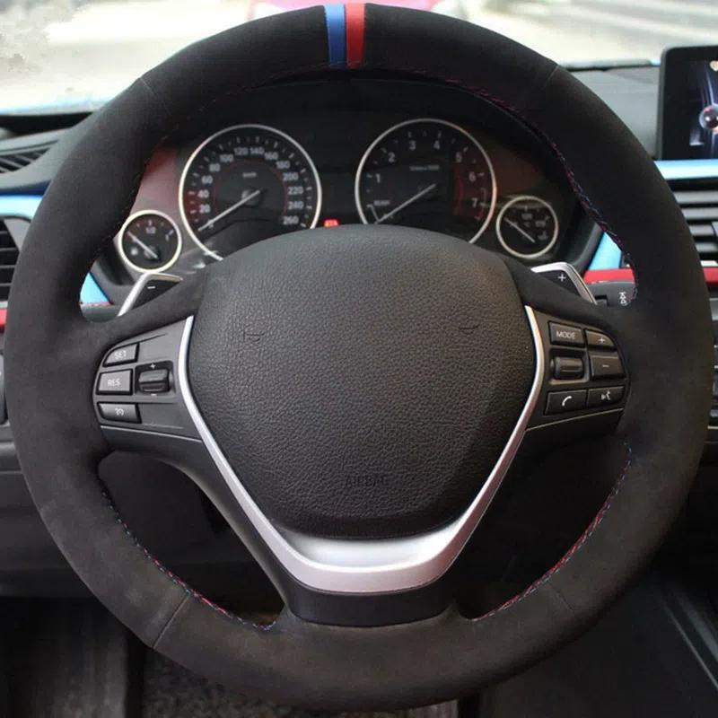 Suede Car Steering Wheel Cover 100% Fit For BMW F20 F45 F30 F31 F34 F32 F33 F36 118i 120i 125i 218i 228i 420i 430i 435i