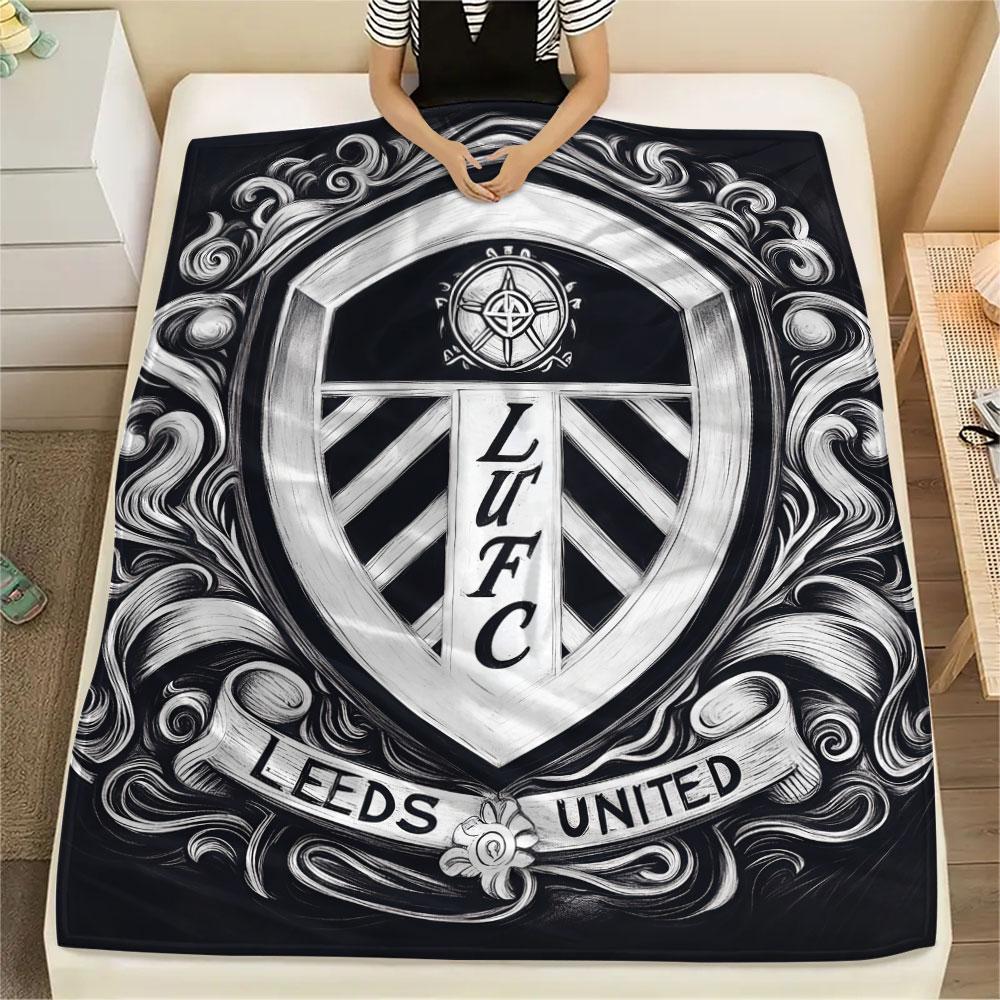 1PC Leeds United Patterned Flannel Blanket Suitable For All Seasons for Home Decor Warmth and Comfort Gifts Holiday Present