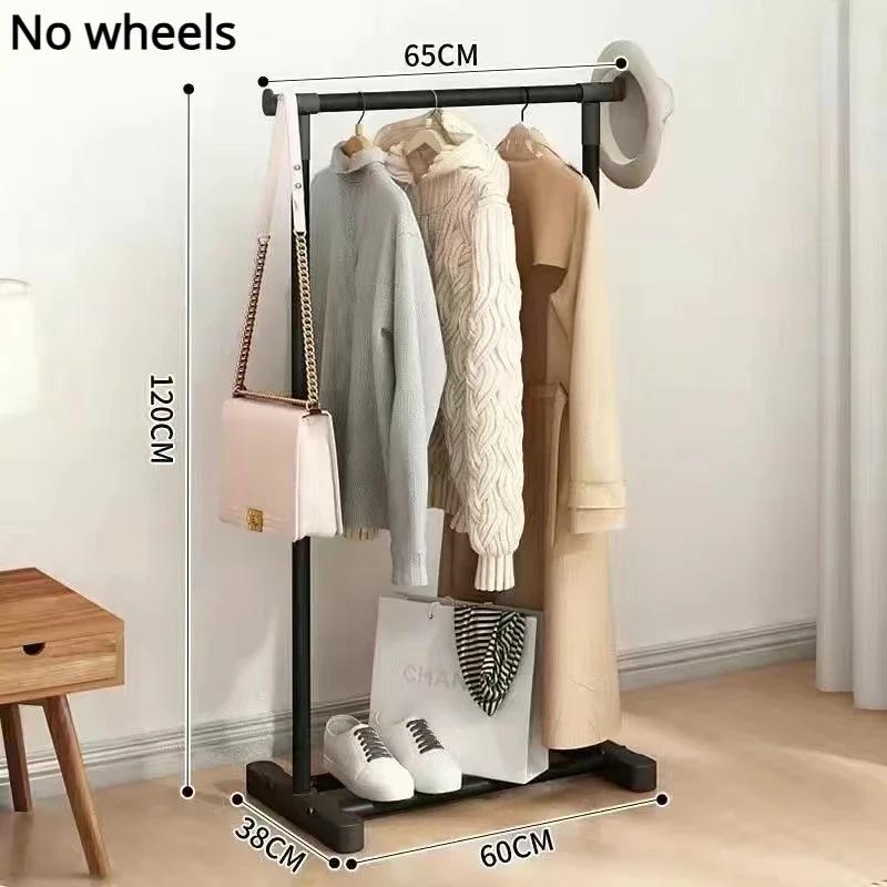 

Напольная вешалка Простая вешалка для одежды на колесиках Гостиная Гардеробная Полка для обуви Полки Двухслойная вешалка для одежды Подставка Мебель для дома