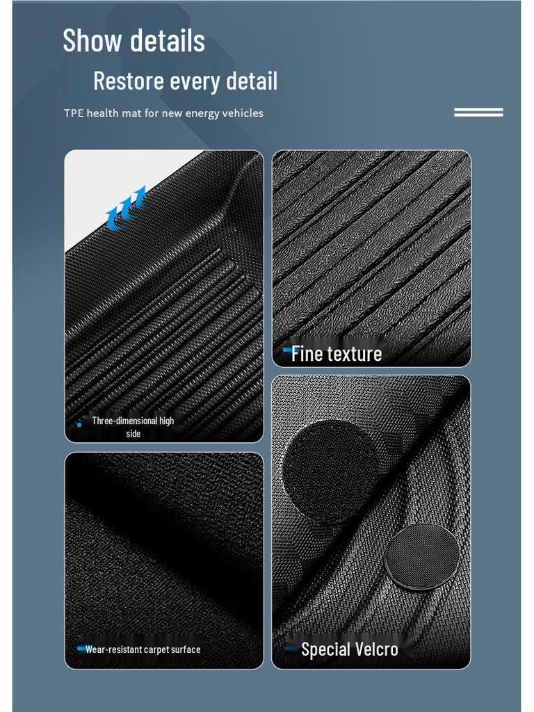 Eco-friendly Custom-fit Floor Mats Set for 2023 Buick E4: Includes TPE Trunk Mat & Seat Backrest Mat