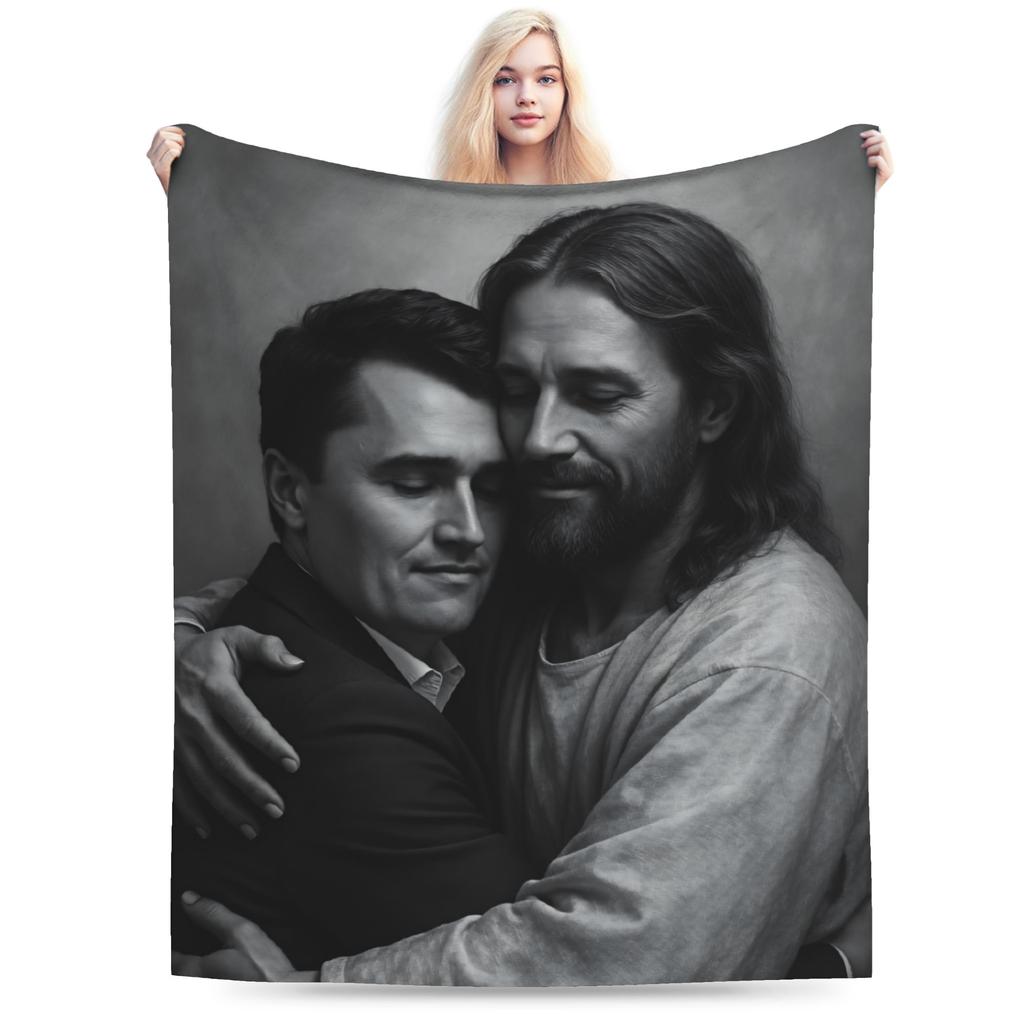 Charlie Kirk Angelic Advocate Blankets Soft Warm Plush Throw Blanket For Child Couch Chair Sofa Bed Flannel Bedspread Bed Cover